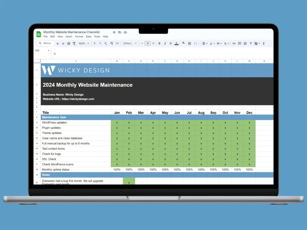 Monthly Website Maintenance Checklist for Speed & Security
